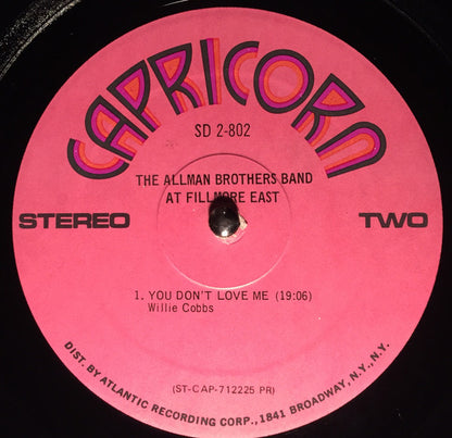 The Allman Brothers Band : The Allman Brothers Band At Fillmore East (2xLP, Album, PR )