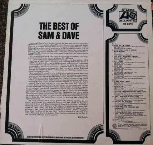 Sam & Dave : The Best Of Sam & Dave (LP, Comp, RE, SP )