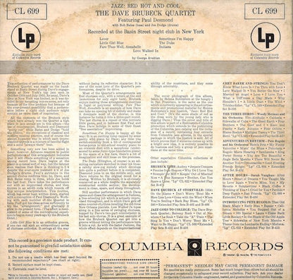 The Dave Brubeck Quartet : Jazz: Red Hot And Cool (LP, Album, Hol)