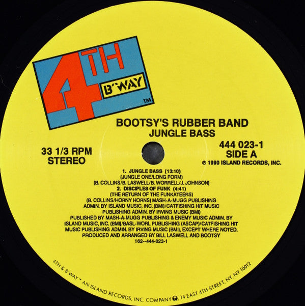 Bootsy's Rubber Band : Jungle Bass (12", Ltd, Yel)