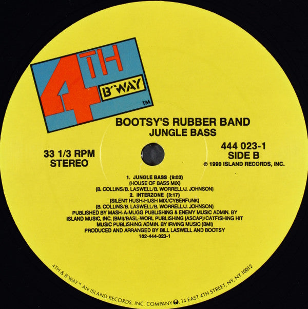 Bootsy's Rubber Band : Jungle Bass (12", Ltd, Yel)