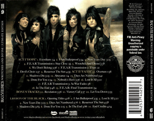 Black Veil Brides : Wretched And Divine: The Story Of The Wild Ones (Ultimate Edition) (CD, Album, RE + DVD-V)