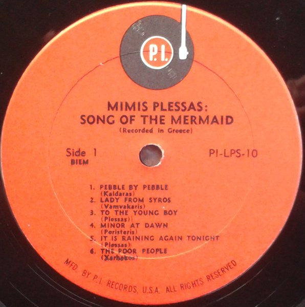 Mimis Plessas* : Song Of The Mermaid / Τραγούδια Της Γοργόνας (LP, Album)