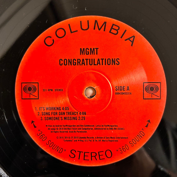 MGMT : Congratulations (2xLP, Album, RE, RM, RP, 180)