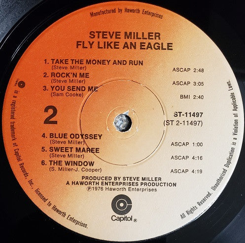 Steve Miller Band : Fly Like An Eagle (LP, Album, Win)
