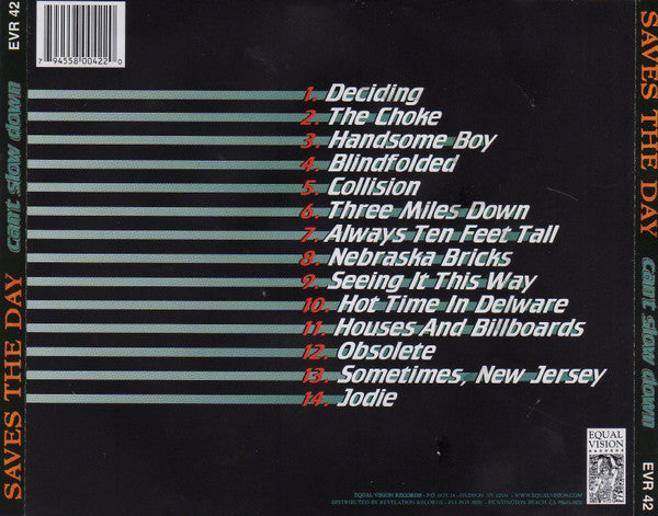 Saves The Day : Can't Slow Down (CD, Album, RE)