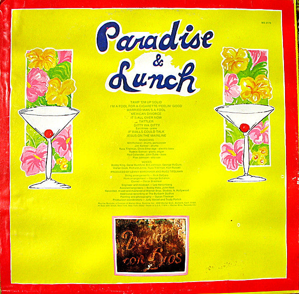 Ry Cooder : Paradise And Lunch (LP, Album, San)