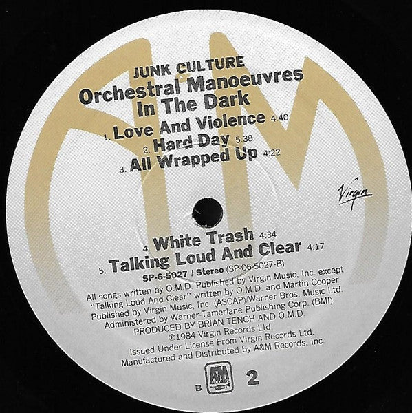 Orchestral Manoeuvres In The Dark : Junk Culture (LP, Album, B O)