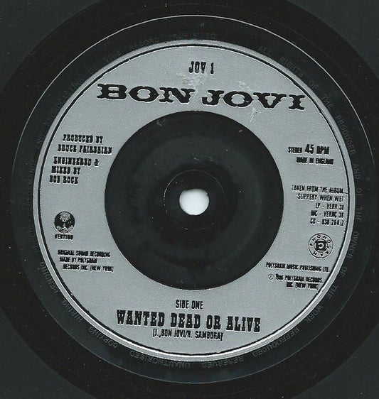 Bon Jovi : Wanted Dead Or Alive (7", Single, Sil)