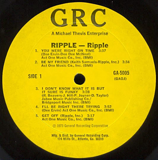 Ripple : Ripple (LP, Album, Mon)