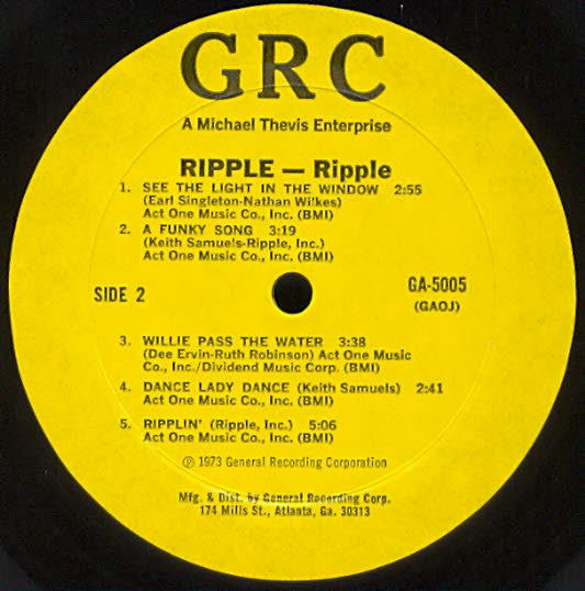 Ripple : Ripple (LP, Album, Mon)