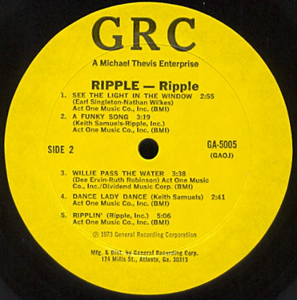 Ripple : Ripple (LP, Album, Mon)