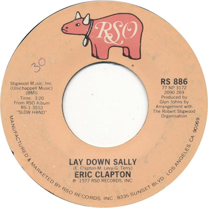 Eric Clapton : Lay Down Sally (7", Single, Styrene, PRC)