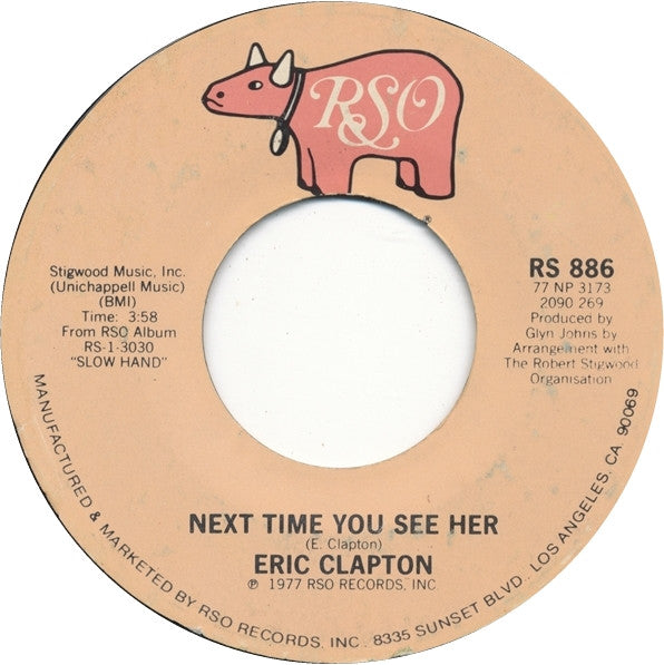 Eric Clapton : Lay Down Sally (7", Single, Styrene, PRC)