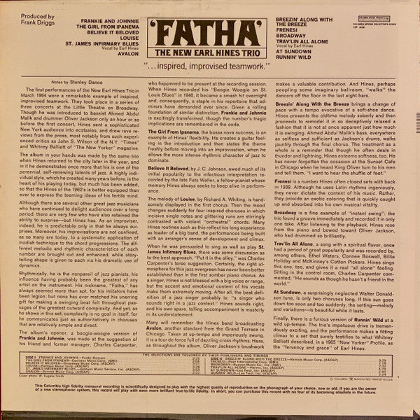 The New Earl Hines Trio* : Fatha (LP, Album)