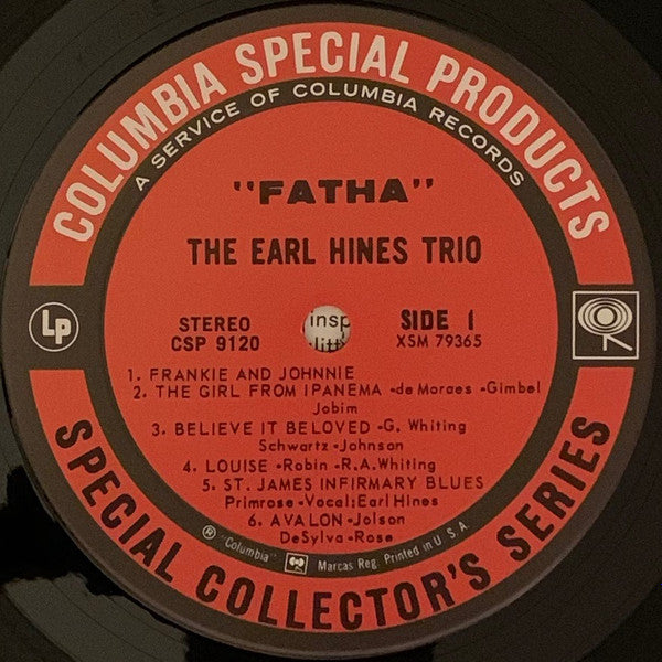The New Earl Hines Trio* : Fatha (LP, Album)