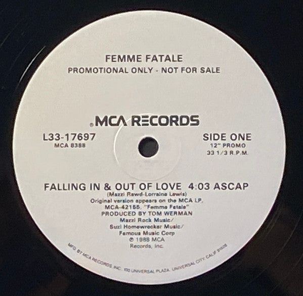 Femme Fatale (3) : Falling In & Out Of Love (12", Single, Promo, Whi)
