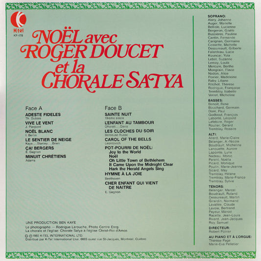 Roger Doucet Et La Chorale Satya : Noël Avec Roger Doucet Et La Chorale Satya (LP, Album)