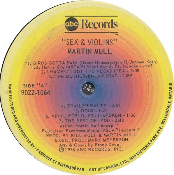 Martin Mull : Sex & Violins (LP, Album)