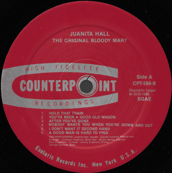 Juanita Hall - Claude Hopkins All Stars : The Original Bloody Mary Sings The Blues (LP, Album)