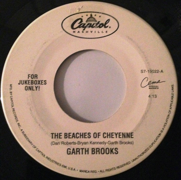 Garth Brooks : Beaches Of Cheyenne / Ireland (7", Jukebox, Spe)