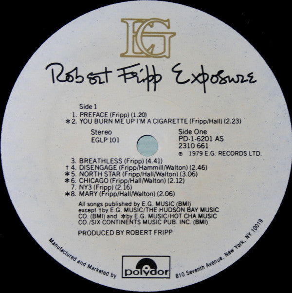 Robert Fripp : Exposure (LP, Album)