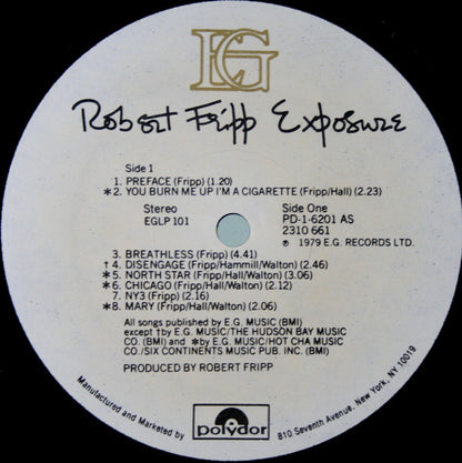Robert Fripp : Exposure (LP, Album)