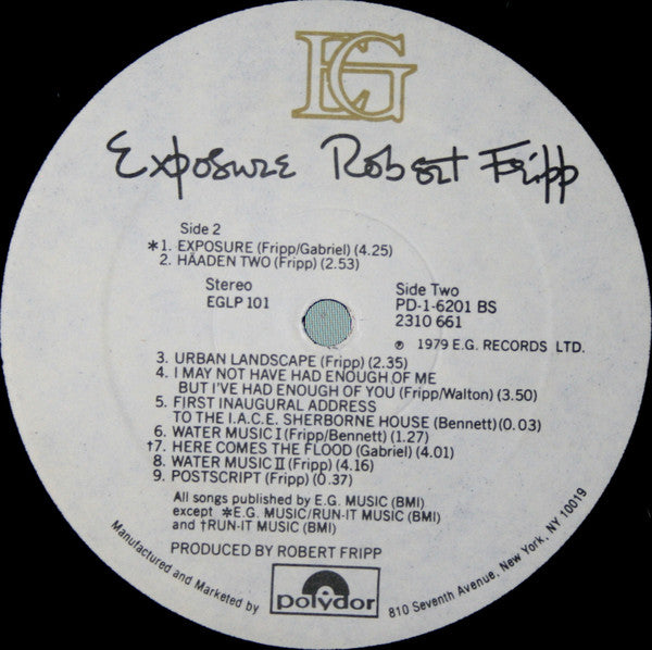 Robert Fripp : Exposure (LP, Album)