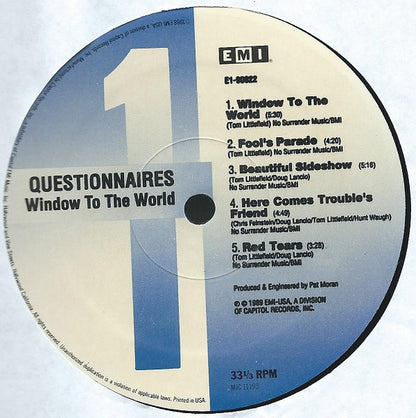 The Questionnaires* : Window To The World (LP, Album)