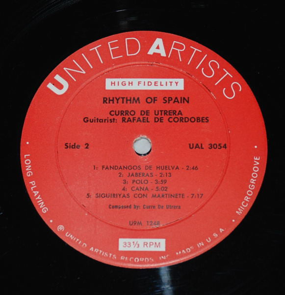 Curro de Utrera : Rhythm Of Spain (LP, Album, Mono)