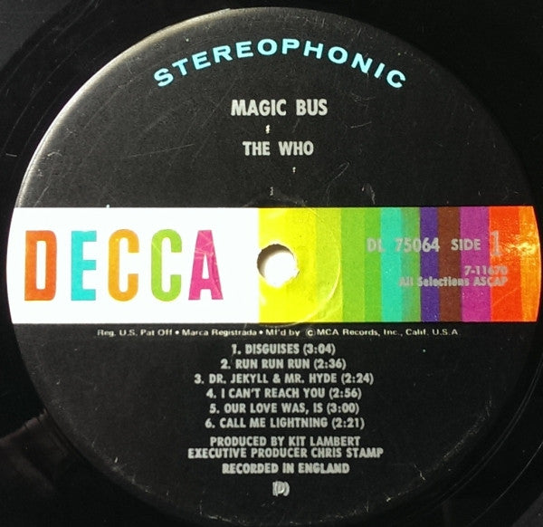 The Who : Magic Bus (LP, Album, Comp, RE, RP, Glo)