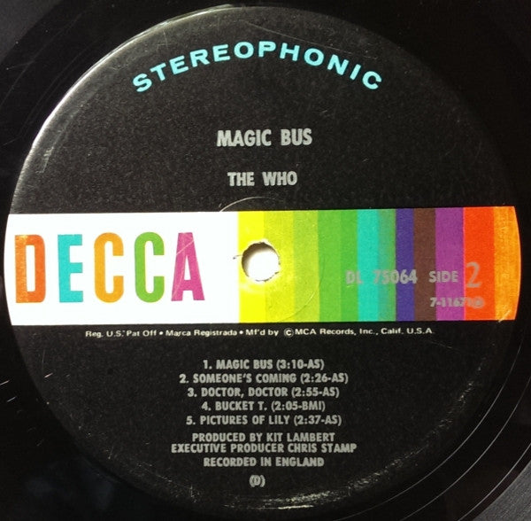 The Who : Magic Bus (LP, Album, Comp, RE, RP, Glo)