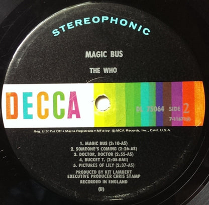 The Who : Magic Bus (LP, Album, Comp, RE, RP, Glo)
