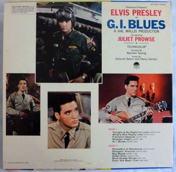 Elvis Presley : G.I. Blues (LP, Album, RE)