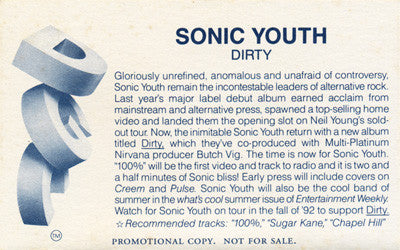 Sonic Youth : Dirty (Cass, Album, Promo)