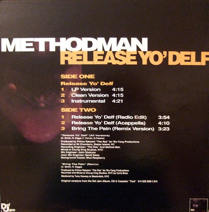 Method Man : Release Yo' Delf (12", Single)