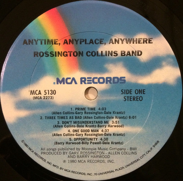 Rossington Collins Band : Anytime, Anyplace, Anywhere (LP, Album, Club, Gat)