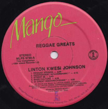 Linton Kwesi Johnson : Reggae Greats (LP, Comp)