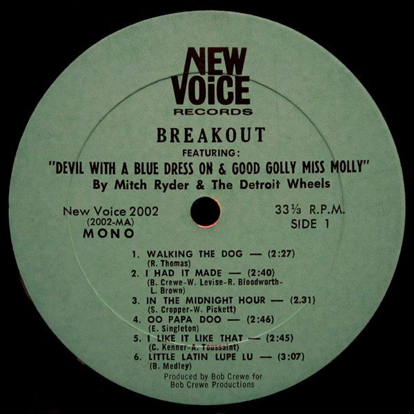 Mitch Ryder And The Detroit Wheels* : Breakout...!!! (LP, Album, Mono, Gre)