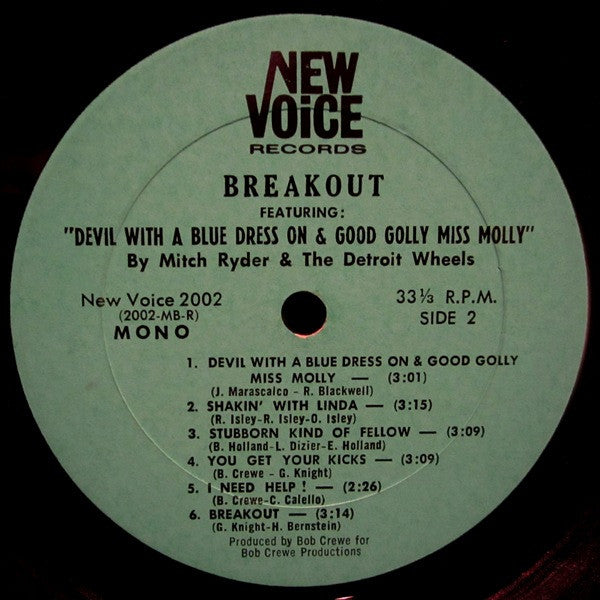 Mitch Ryder And The Detroit Wheels* : Breakout...!!! (LP, Album, Mono, Gre)