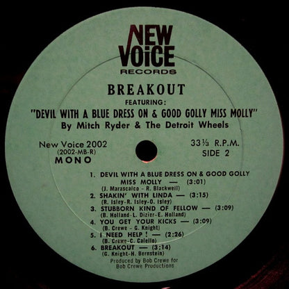 Mitch Ryder And The Detroit Wheels* : Breakout...!!! (LP, Album, Mono, Gre)