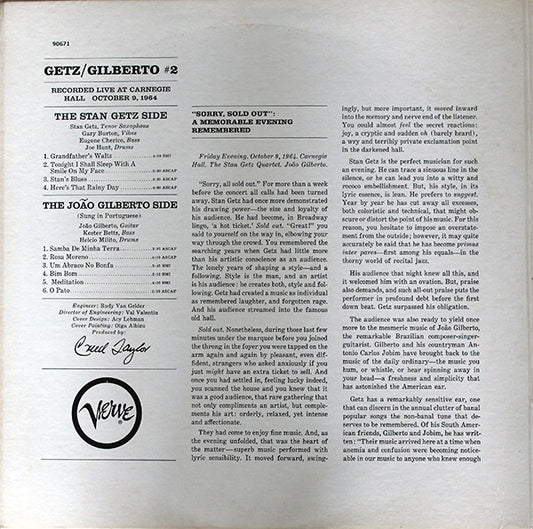 Stan Getz / João Gilberto : Getz / Gilberto #2 (LP, Album, Club, Cap)