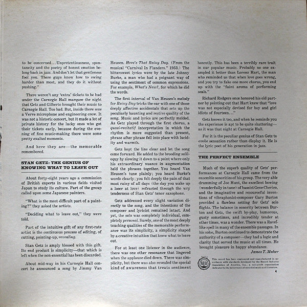 Stan Getz / João Gilberto : Getz / Gilberto #2 (LP, Album, Club, Cap)