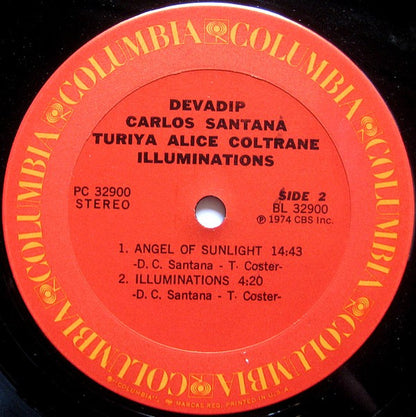 Devadip Carlos Santana* & Turiya Alice Coltrane* : Illuminations (LP, Album, Pit)