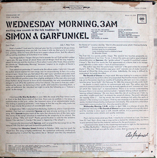 Simon & Garfunkel : Wednesday Morning, 3 A.M. (LP, Album, RE, Pit)