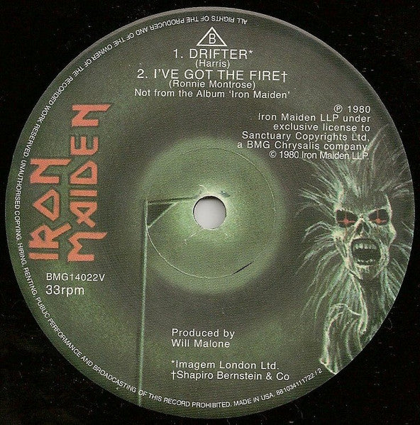 Iron Maiden : Sanctuary (7", Single, Ltd, RE, Unc)