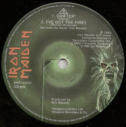 Iron Maiden : Sanctuary (7", Single, Ltd, RE, Unc)