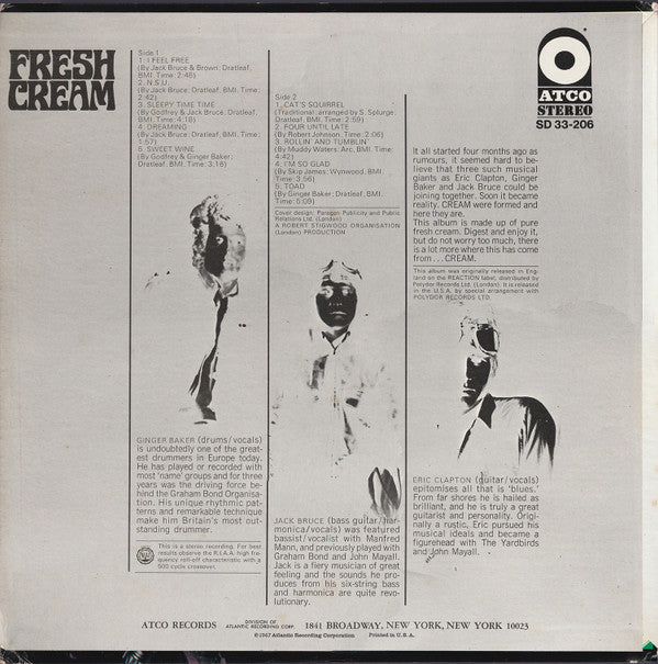 Cream (2) : Fresh Cream (LP, Album, RE, Pit)