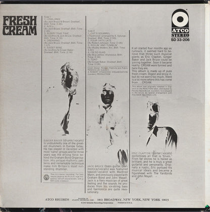 Cream (2) : Fresh Cream (LP, Album, RE, Pit)