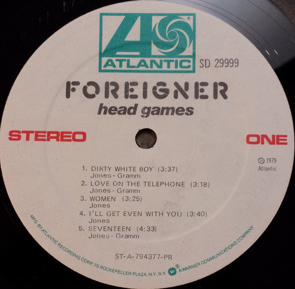 Foreigner : Head Games (LP, Album, PR )